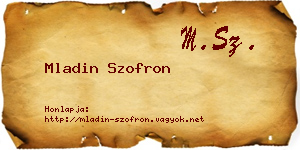 Mladin Szofron névjegykártya